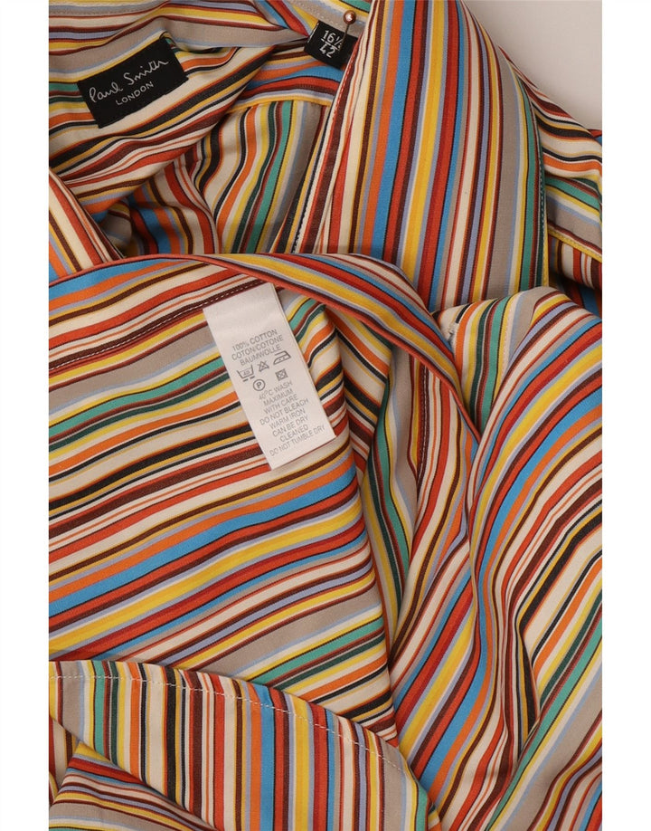 PAUL SMITH Chemise Homme Taille 16 1/2 42 Grand Coton Rayé Multicolore