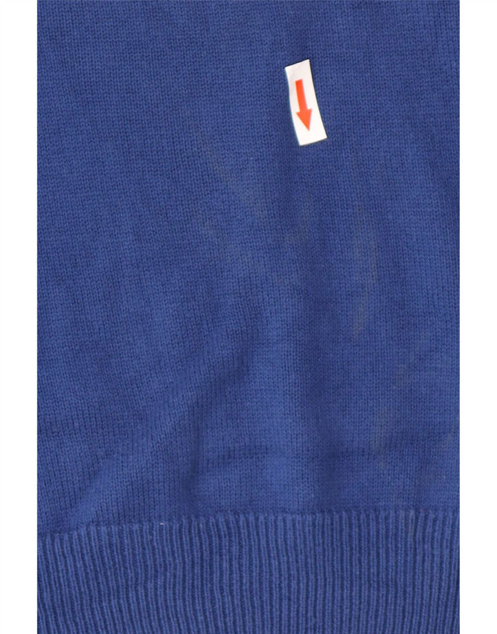 Marks & Spencer Pull coupe classique à col en V pour homme, grand bleu, coton
