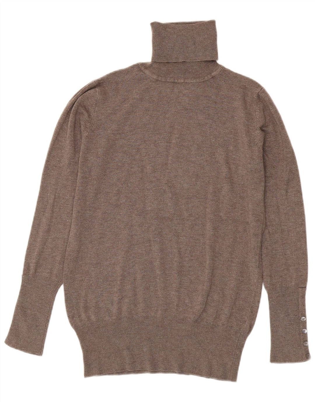 Zara Pull col roulé pour femme UK 14 Large Rayonne Marron