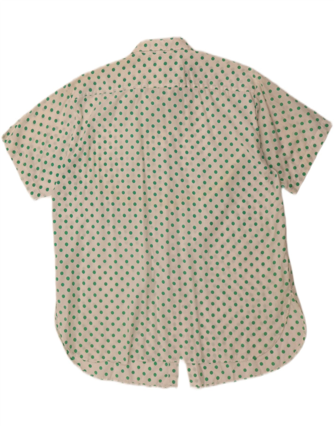 VINTAGE Womens Short Sleeve Shirt IT 46/48 Large White Polka Dot Vintage Vintage and Second-Hand Vintage from Messina Hembry 