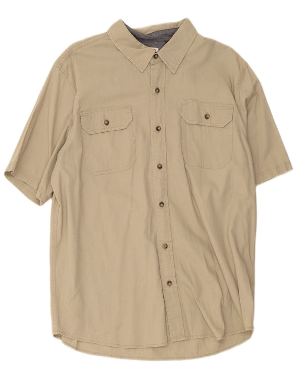 Wrangler Chemise à manches courtes pour homme, coupe régulière, grand coton kaki