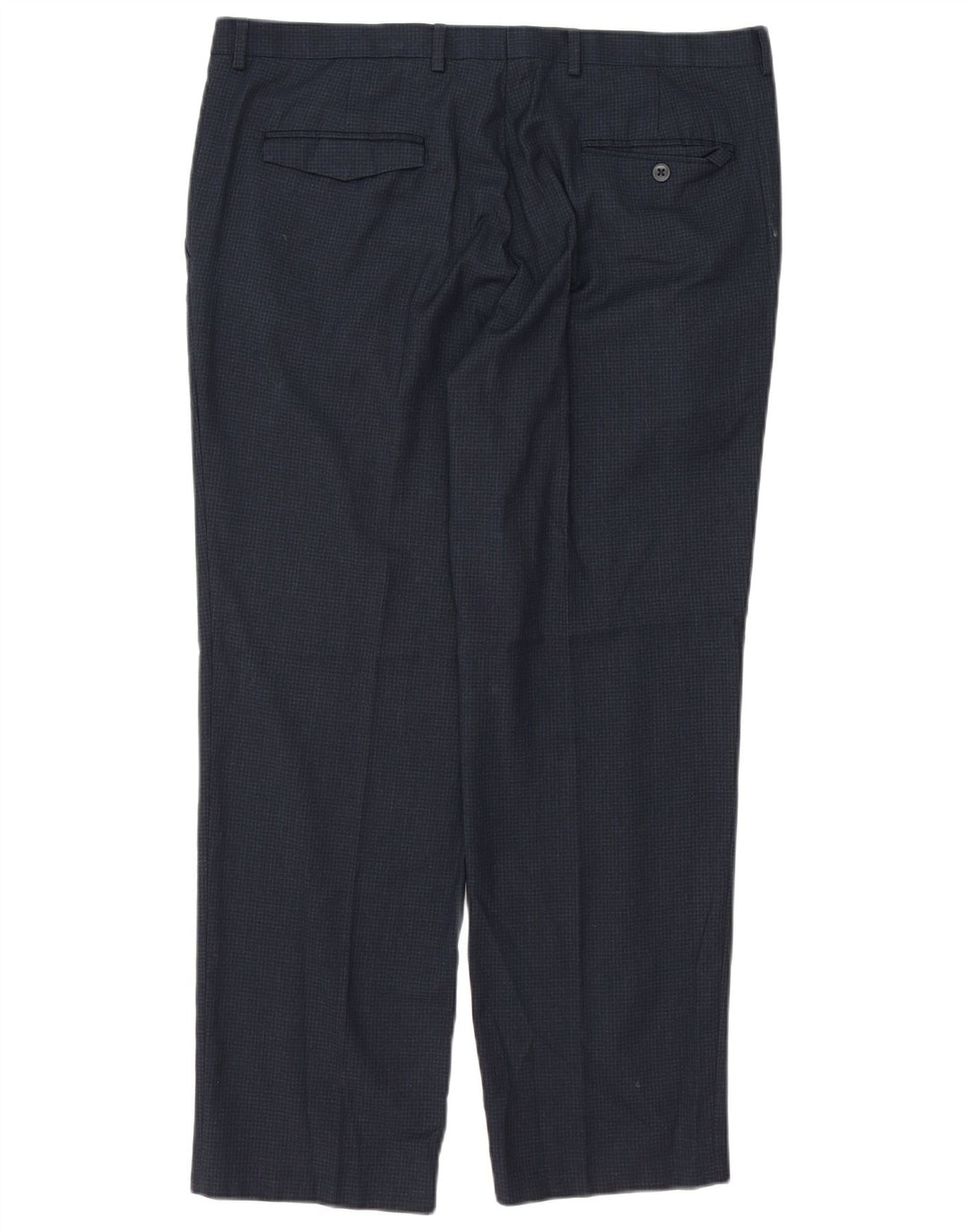 Marks & Spencer Pantalon de costume coupe ajustée pour homme W36 L29 Bleu marine à carreaux