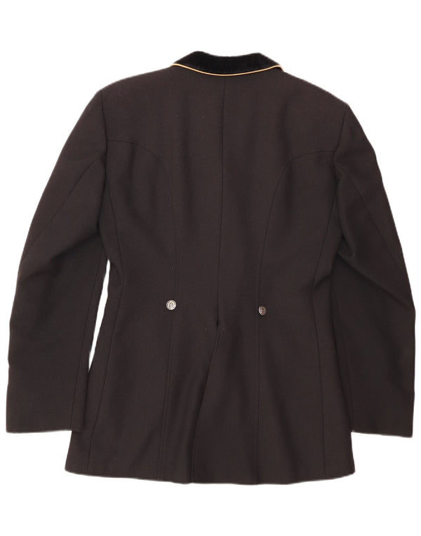 VINTAGE Femme 4 Bouton Blazer Veste UK 12 Moyen Noir Polyester