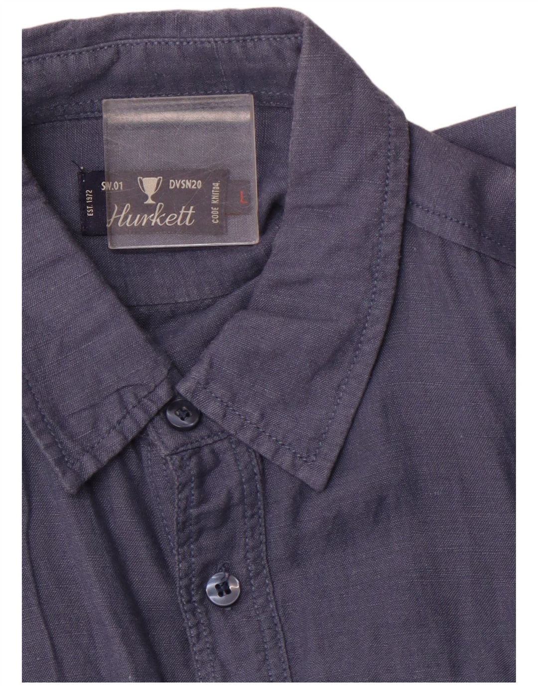 VINTAGE Chemise militaire à manches courtes pour hommes, grand bleu marine