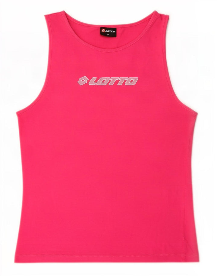 Lotto Débardeur Graphique Femme UK 12 Coton Rose Moyen