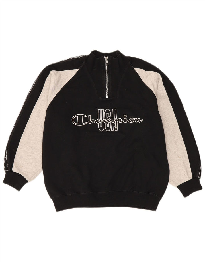 Champion Sweat-shirt graphique pour garçon 9-10 ans Noir moyen colour block