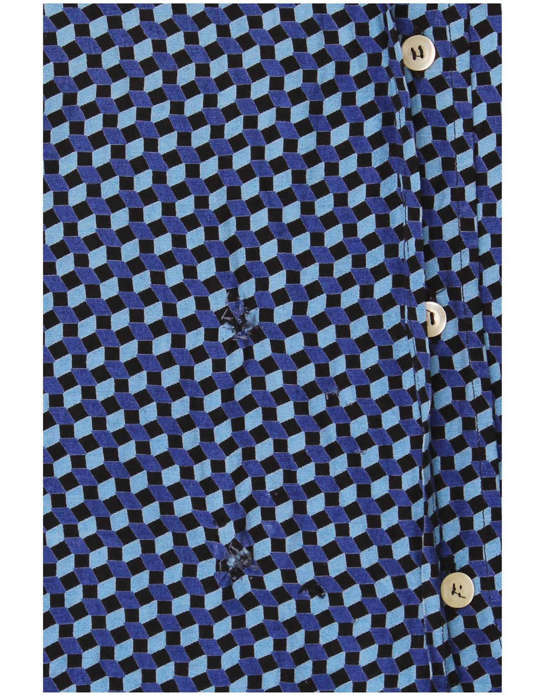 Chemise à manches courtes Vintage pour hommes 2XL bleu géométrique