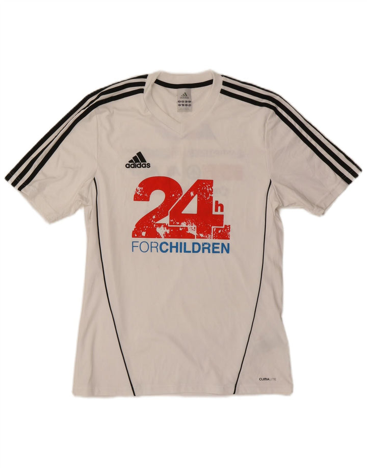 ADIDAS T-shirt Climalite Graphic pour hommes, petit, blanc, polyester