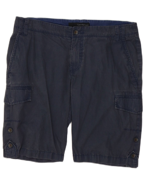 Calvin Klein Short cargo pour homme W33 en coton à fines rayures bleu marine moyen