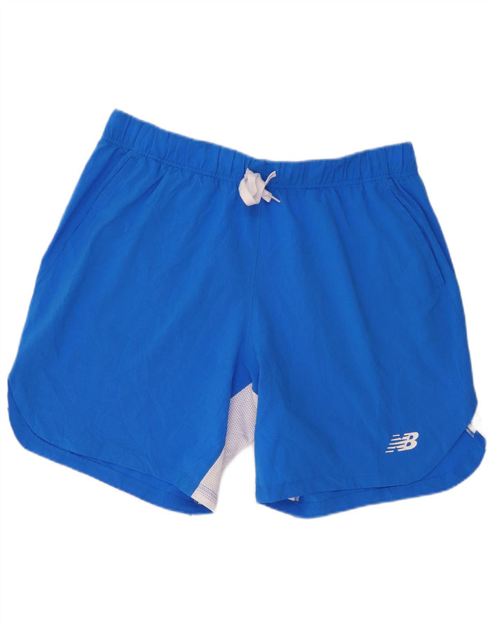 New Balance Short de sport pour homme XL Bleu Colorblock Polyester