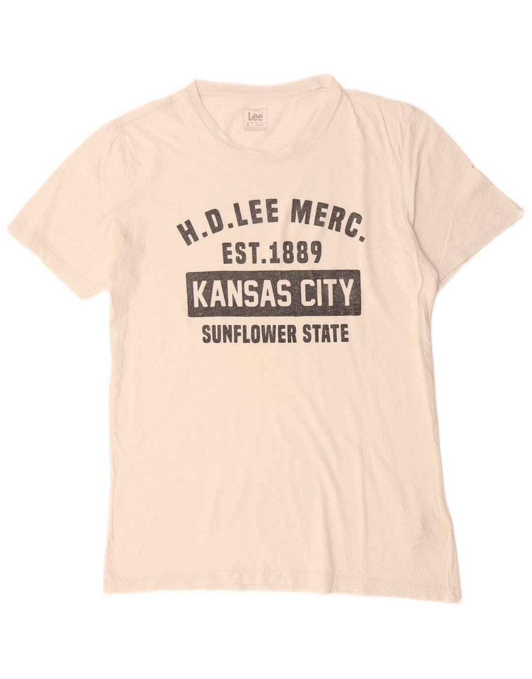 LEE T-shirt graphique coupe régulière pour hommes, en coton blanc cassé moyen