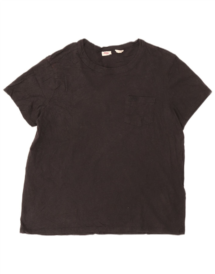 LEVI'S T-Shirt Femme UK 18 XL Noir Coton