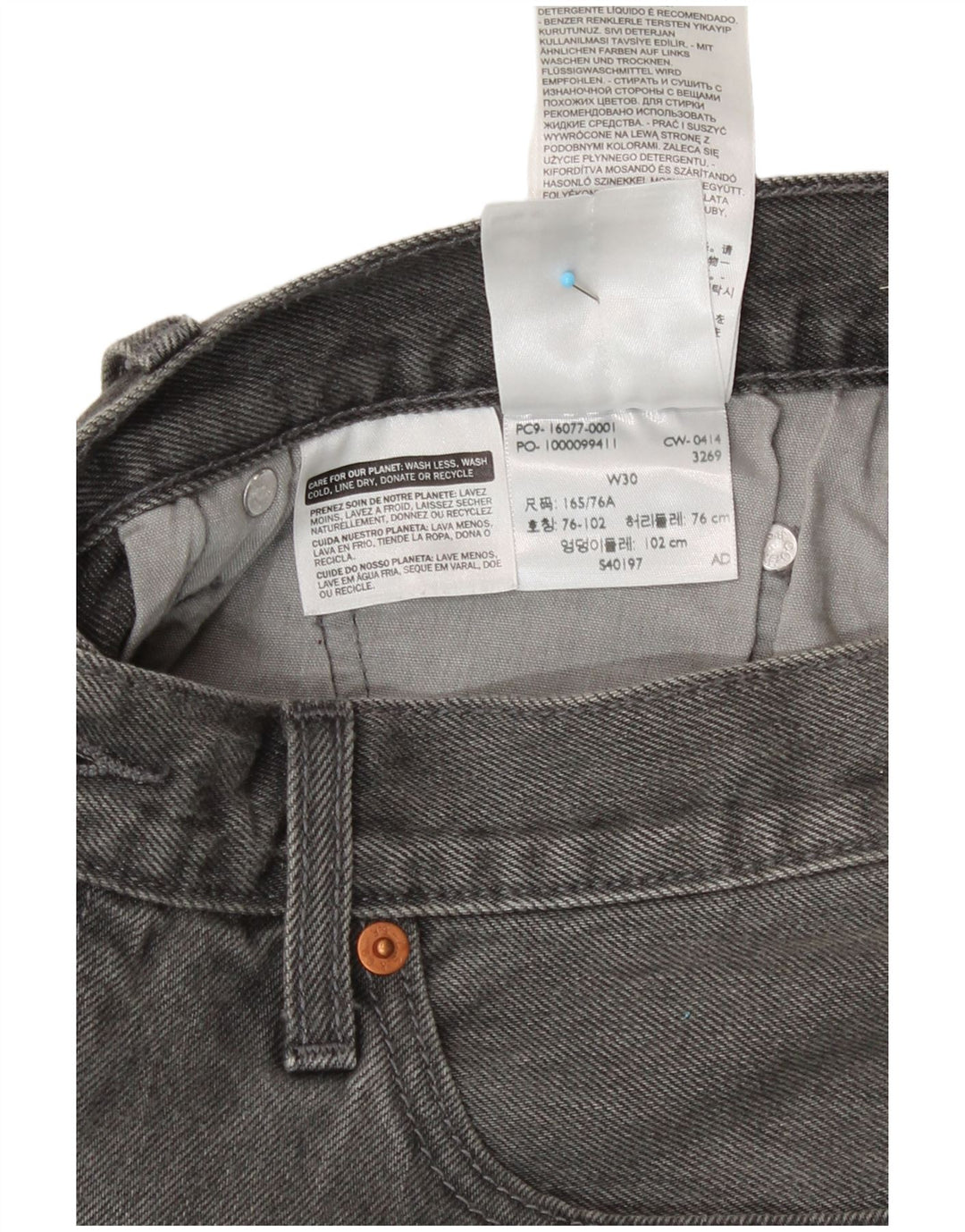 Levi's Short en Jean 501 Femme W30 Gris Moyen