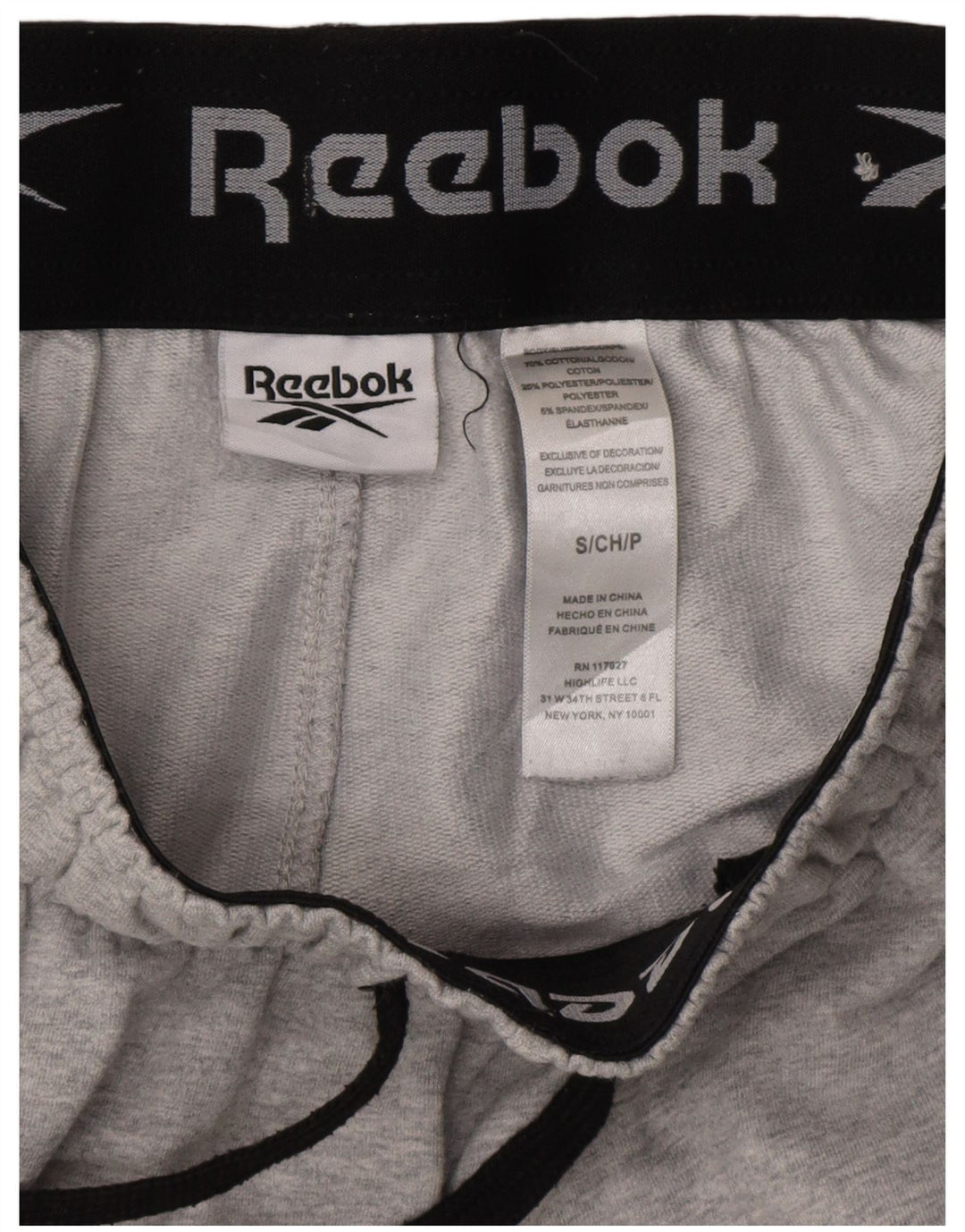 Reebok Pantalon de Survêtement Joggers Small Homme Gris Coton