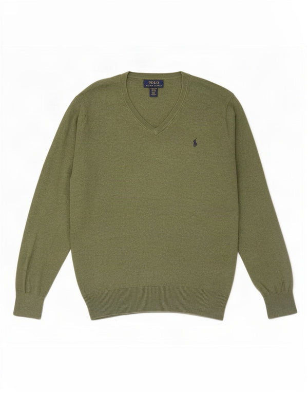 Polo Ralph Lauren Pull col V pour garçon 15-16 ans XL Vert