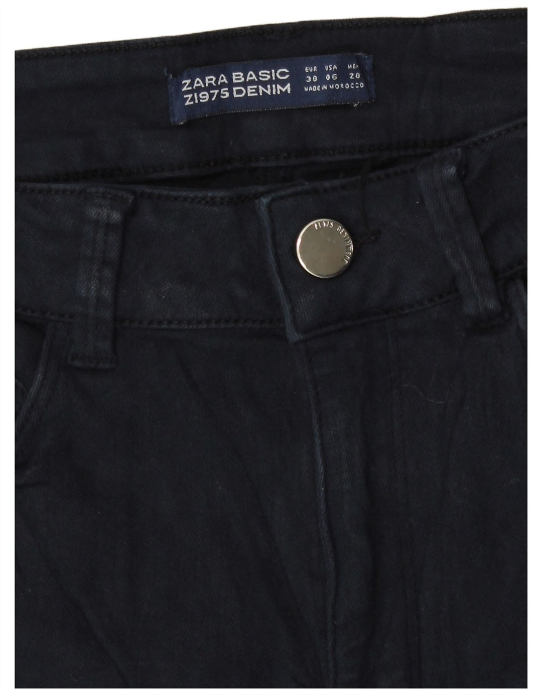 Zara Jean Slim Femme EU 38 Small W28 L28 Bleu Marine
