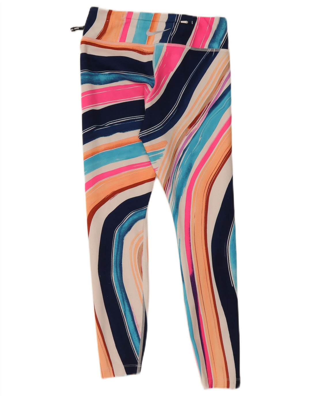 Nike Legging Dri Fit Femme UK 8 Petit Polyester Rayé Multicolore