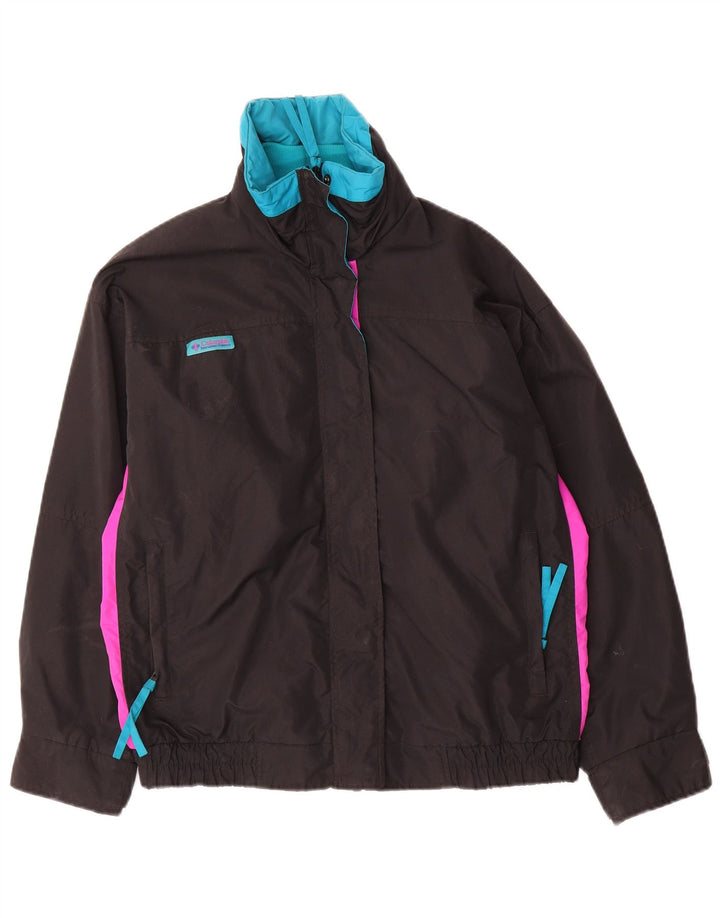 Columbia Veste coupe-vent surdimensionnée pour femme UK 14 Medium Black Colourblock