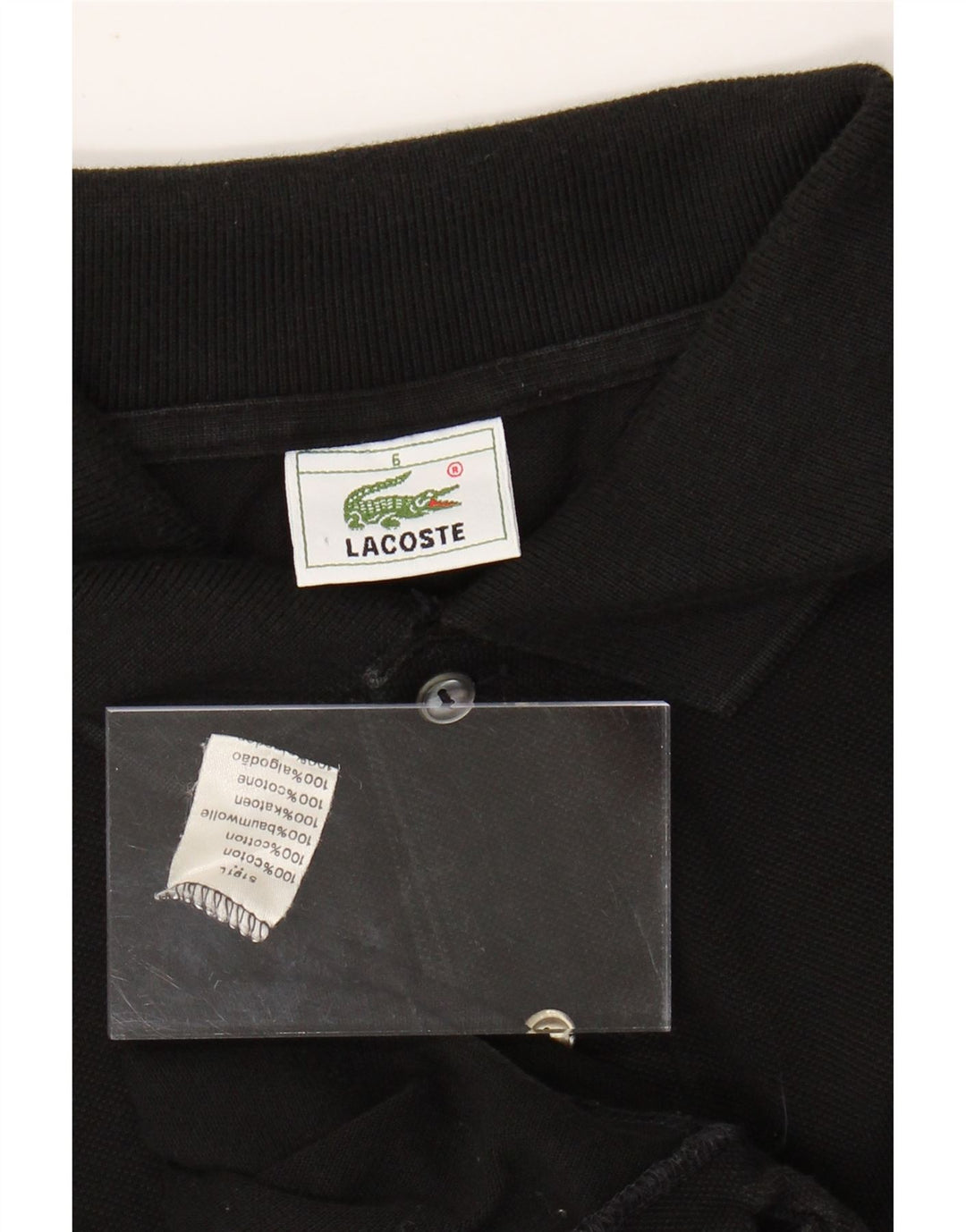 LACOSTE Polo Homme Taille 6 XL Coton Noir