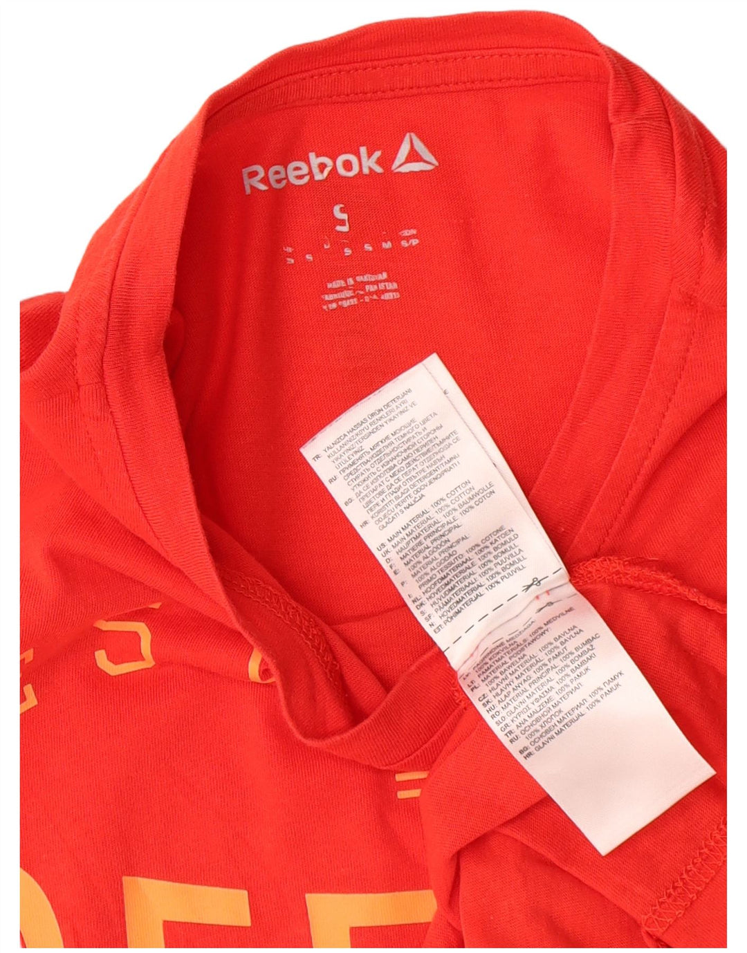 Reebok T-Shirt Graphique Homme Petit Rouge Coton