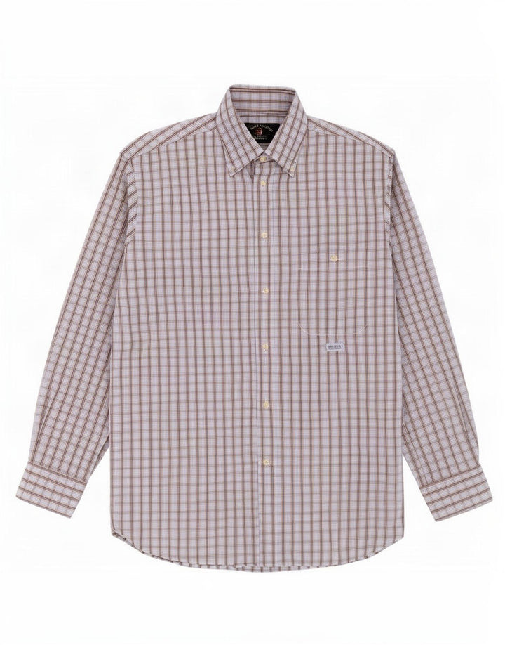 Amerigo Vespucci Chemise homme Taille 40 Coton à carreaux bleu moyen