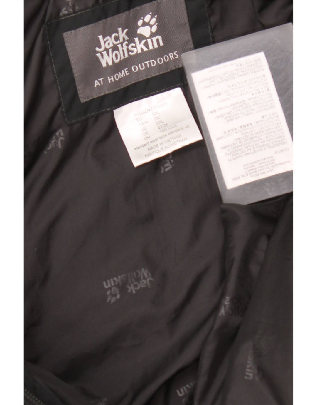 JACK WOLFSKIN Manteau matelassé à capuche pour femme UK 22/24 2XL Noir Polyester