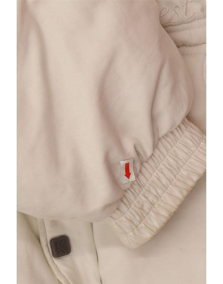 KARL KANI Veste matelassée à capuche graphique pour hommes UK 44 2XL Blanc Polyester