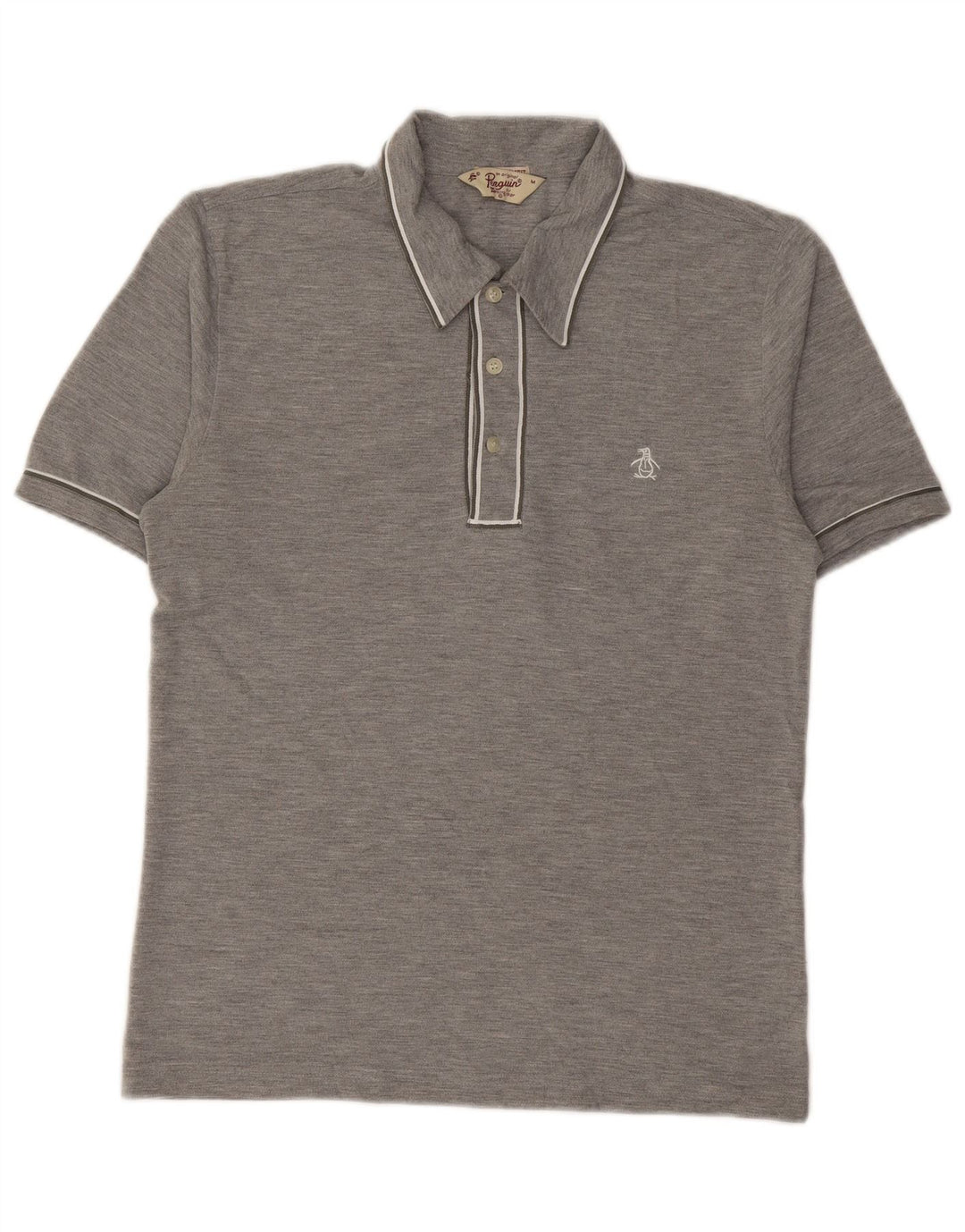 PENGUIN Polo Homme Gris Moyen Moucheté Coton