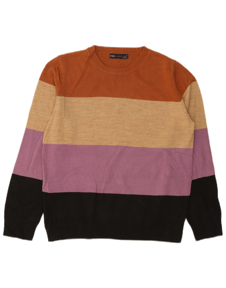 Marks & Spencer Pull col bateau pour femme UK 12 Medium Multicolore