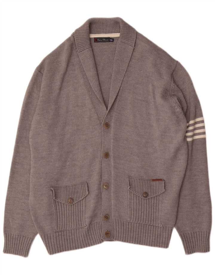 Conte of Florence Pull Cardigan Homme 3XL Laine Grise