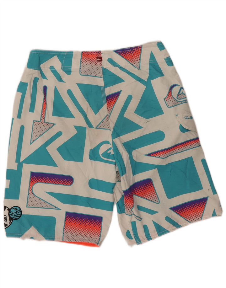Quiksilver Short de Bain Graphique Homme Blanc Moyen Géométrique Polyester