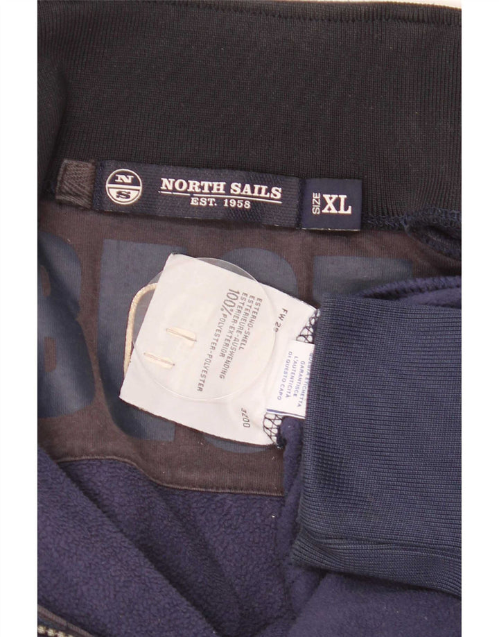 North Sails Veste polaire graphique pour homme UK 42 XL Bleu marine Polyester