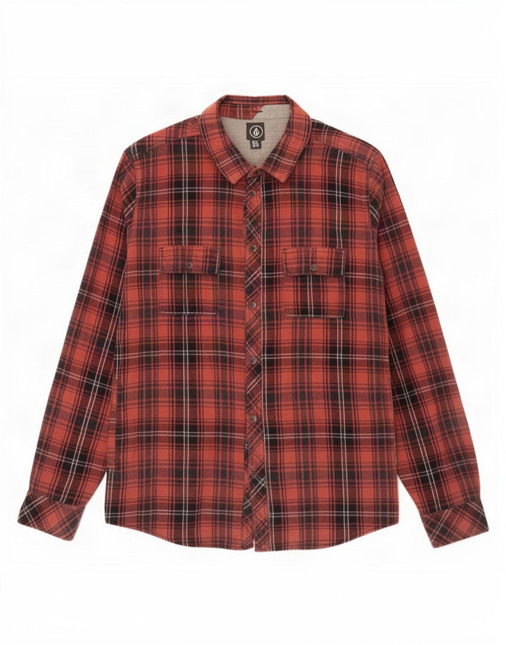 Volcom Chemise en flanelle XL pour homme à carreaux orange