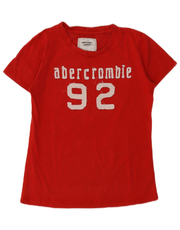 Abercrombie & Fitch T-shirt graphique pour femme UK 12 en coton rouge moyen