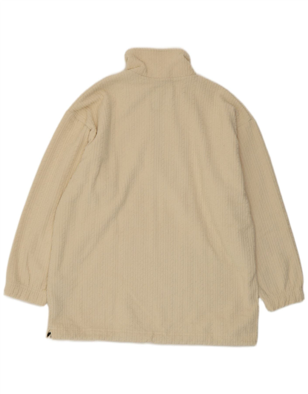 F.LLI Campagnolo Pull polaire à col zippé pour homme Large en polyester blanc cassé