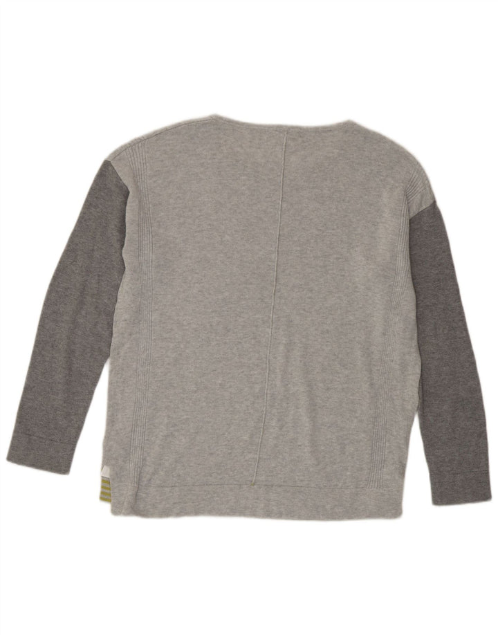 White Stuff Haut oversize à manches longues pour femme UK 10 Small Gris Colourblock