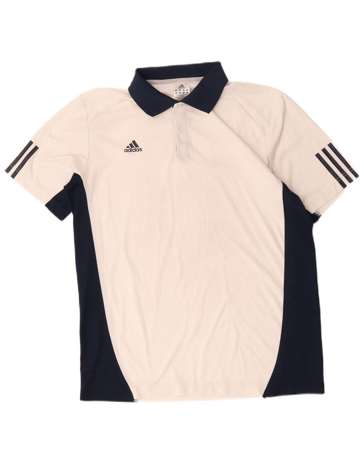 Adidas Homme Climacool Polo Grand Blanc Colorblock Coton