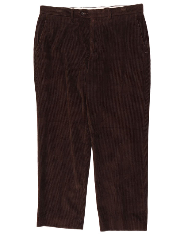 Marks & Spencer Pantalon en velours côtelé coupe ajustée pour homme W36 L29 Coton marron