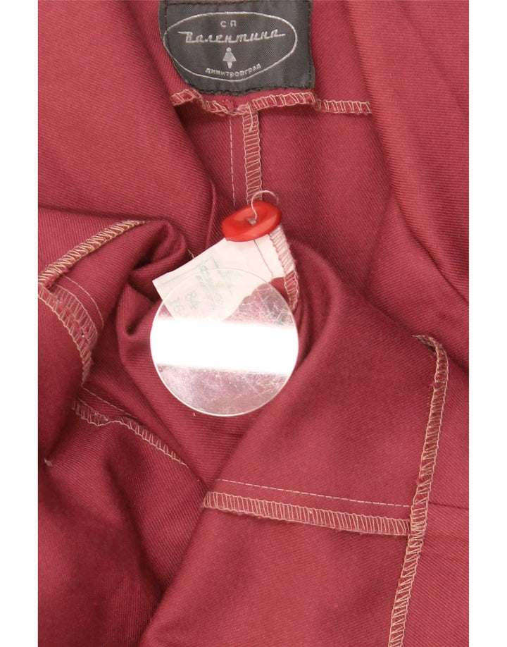 vintage Femme Double Breasted Blazer Veste UK 10 Petit Rouge
