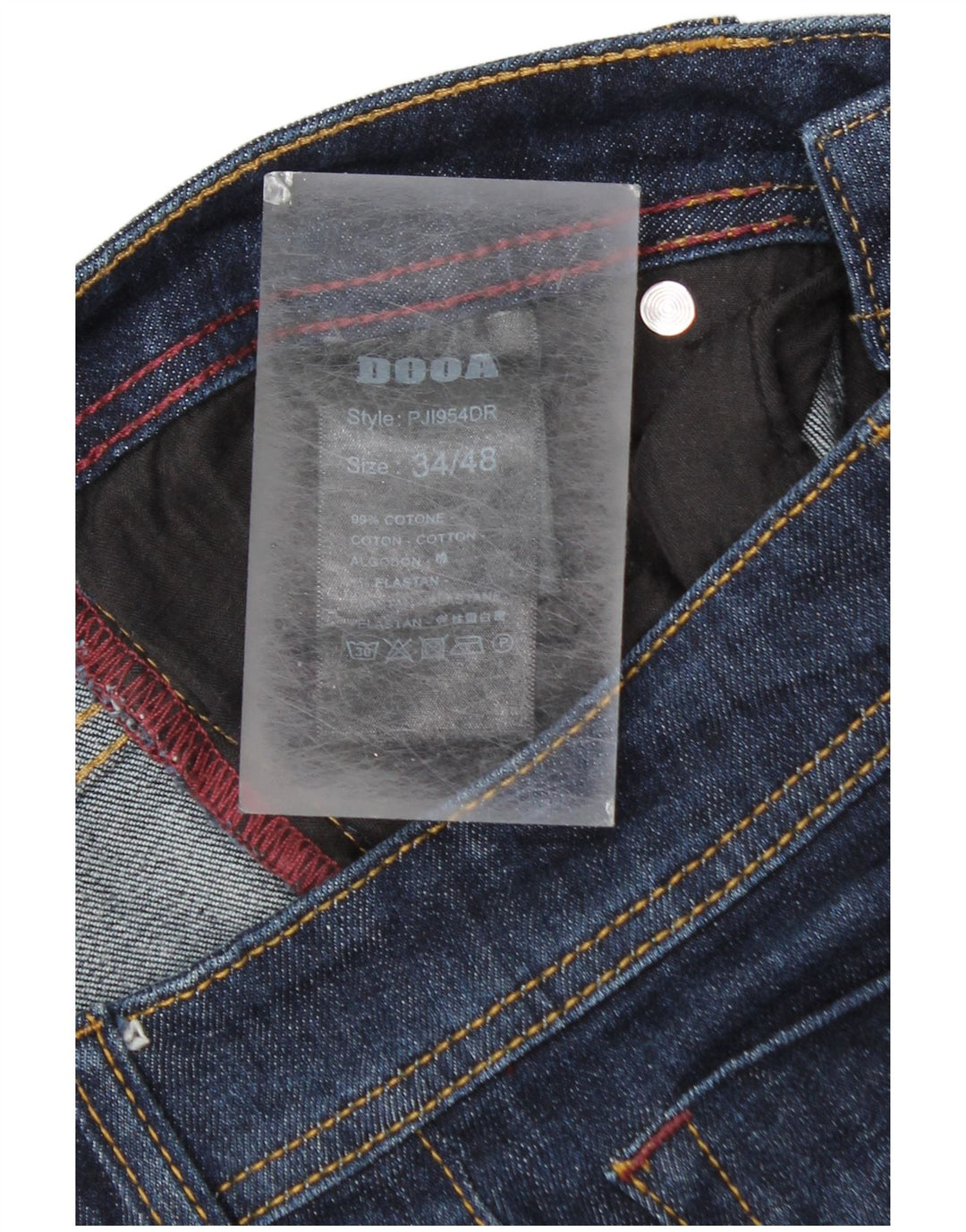 vintage Mens Slim Jeans IT 48 Moyen W34 L30 Bleu Marine Coton