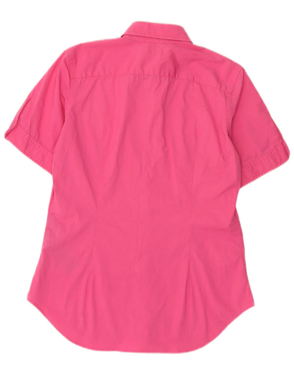Ralph Lauren Chemise extra slim à manches courtes pour femme US 10 Large Rose