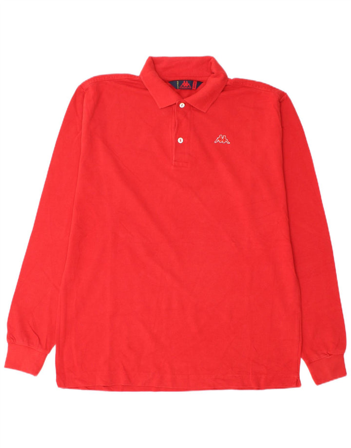 Kappa Polo à Manches Longues Homme Rouge Moyen Coton