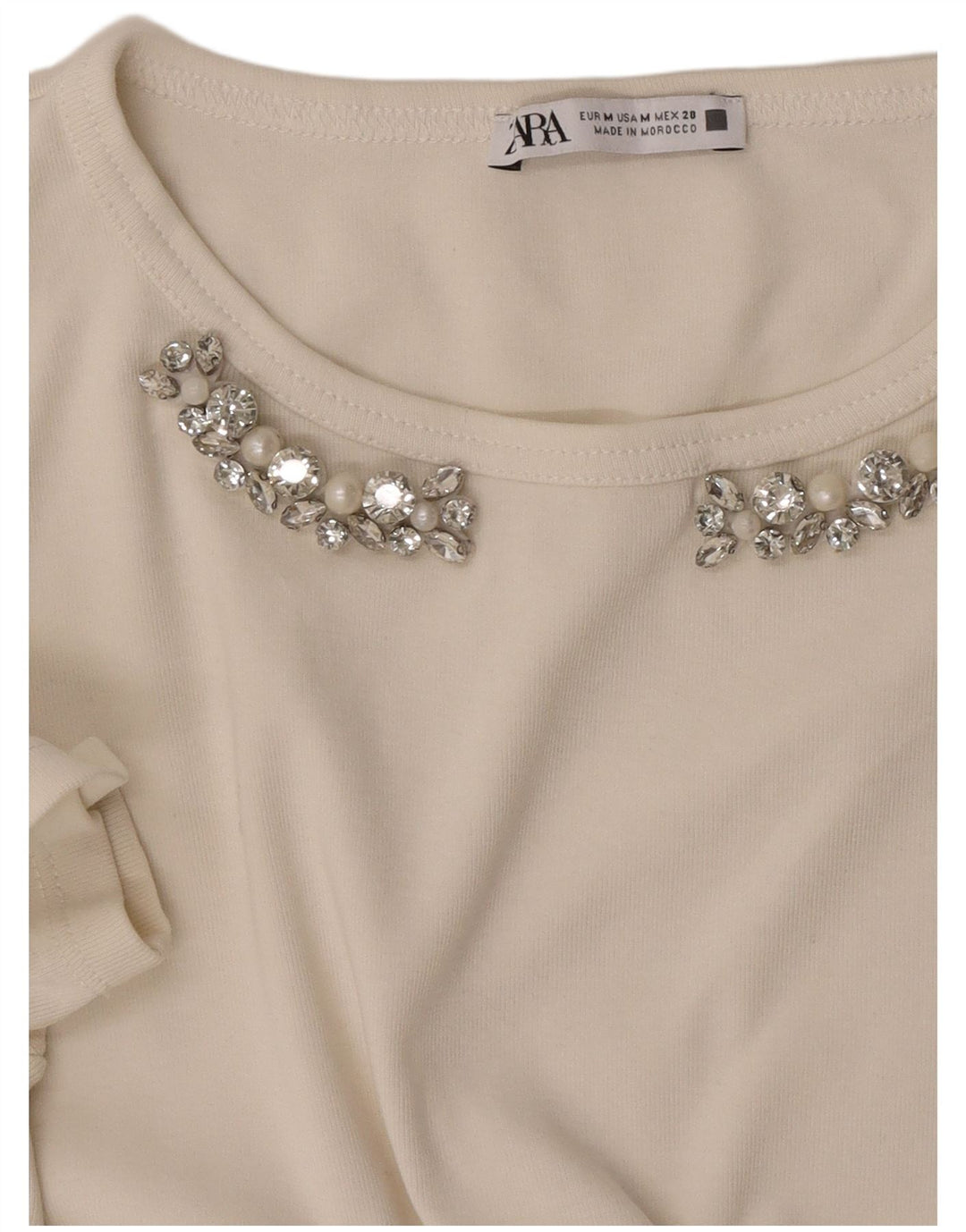 Zara Femme T-Shirt Top UK 12 Medium Blanc