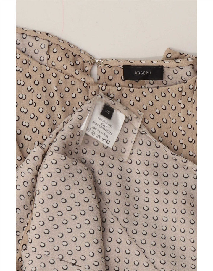 Joseph Robe trapèze pour femme EU 38 en soie à pois beige moyen