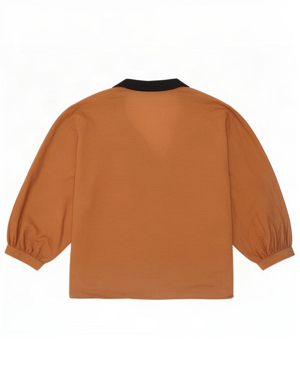Yorn Chemisier à manches 3/4 pour femme UK 16 Large Marron Colourblock