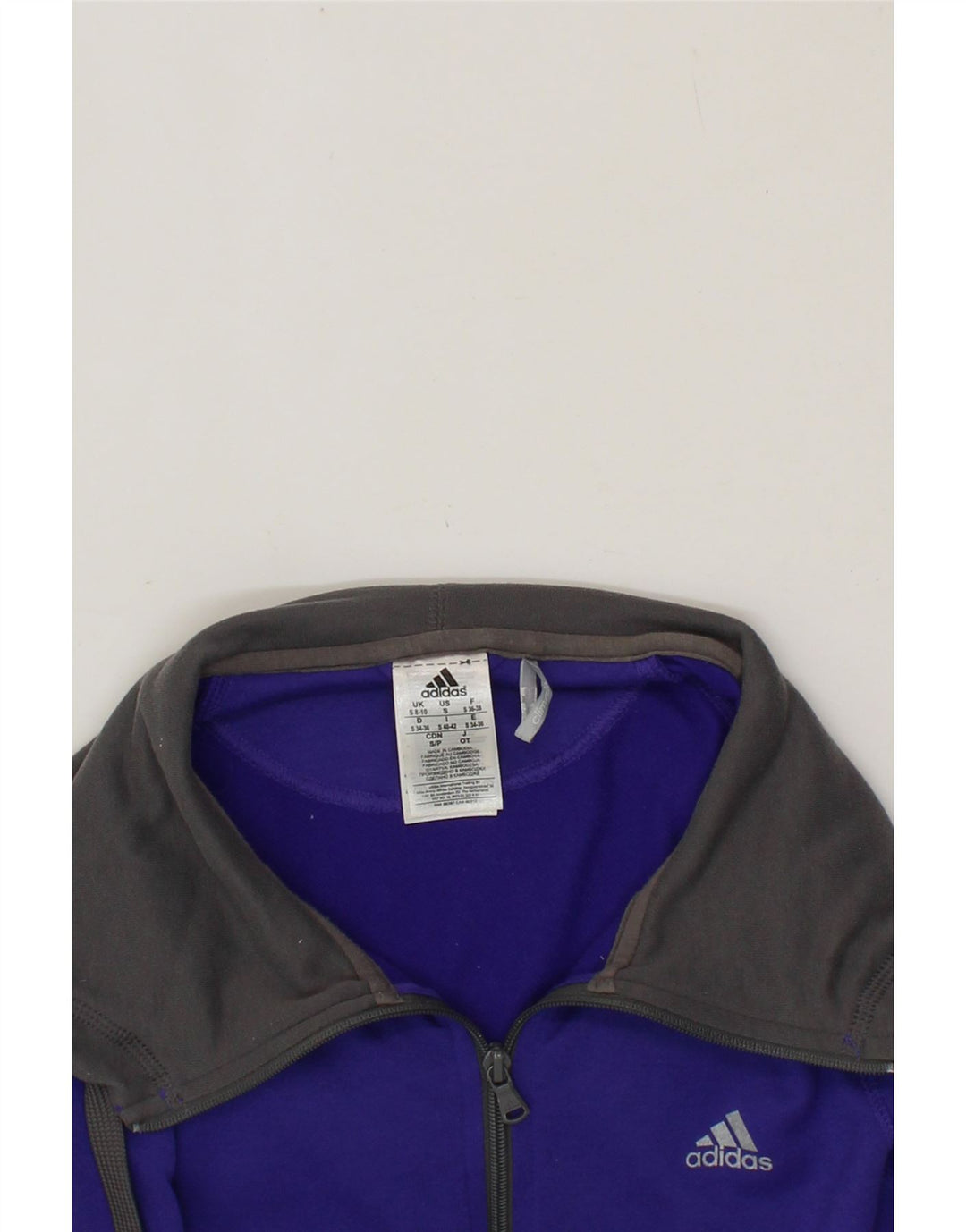 ADIDAS Womens Zip Hoodie Sweater UK 8/10 0Small Blue Polyester Vintage Adidas and Second-Hand Adidas from Messina Hembry 
