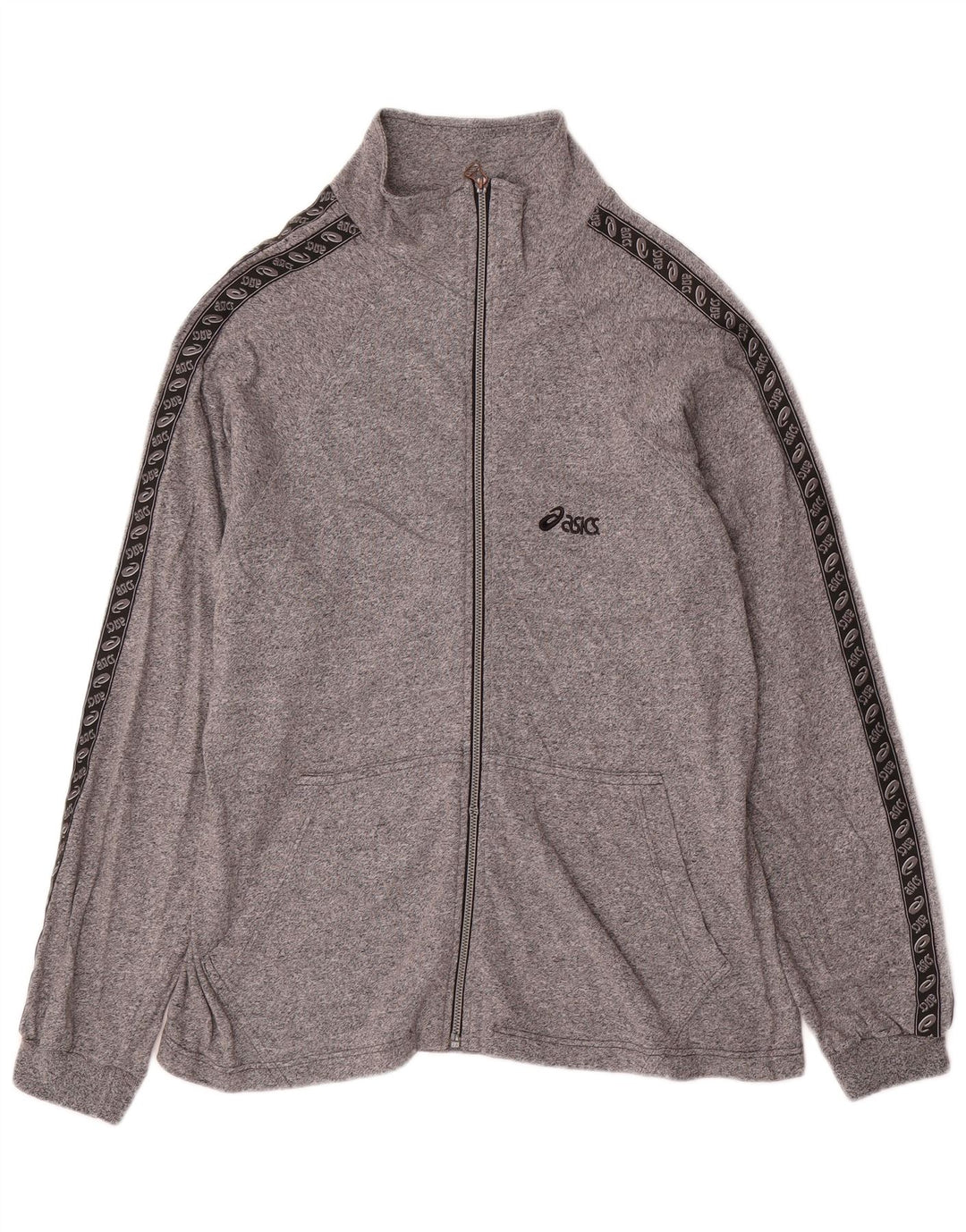 Asics Veste de Survêtement Graphique Homme XL Gris Moucheté Coton