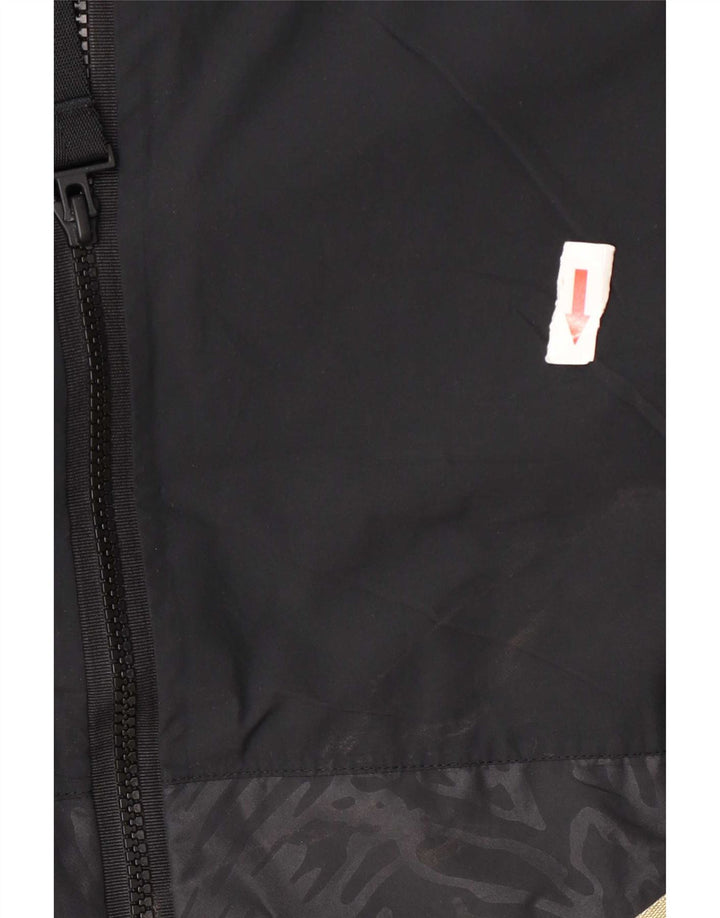 Adidas Veste de pluie à capuche pour homme UK 40 Large Noir Géométrique