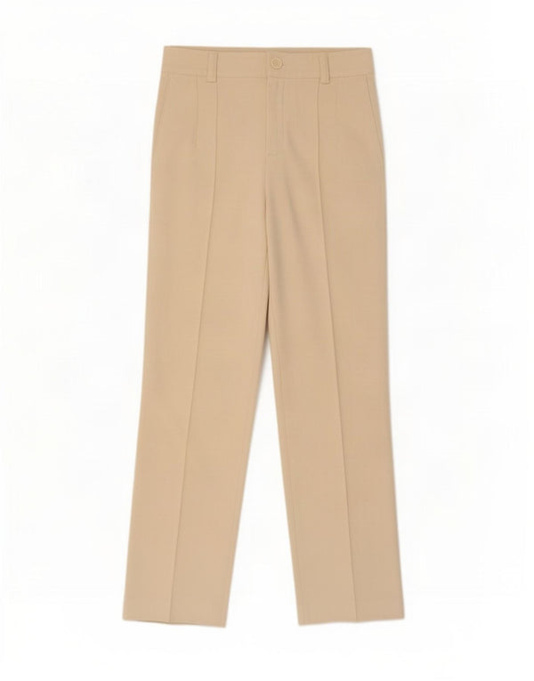 Pantalon décontracté droit femme Zara Medium W32 L33 Polyester blanc cassé