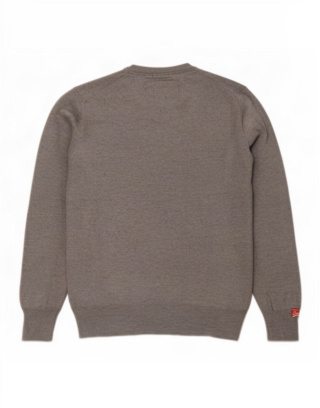 Superdry Pull col V pour homme en coton gris Large